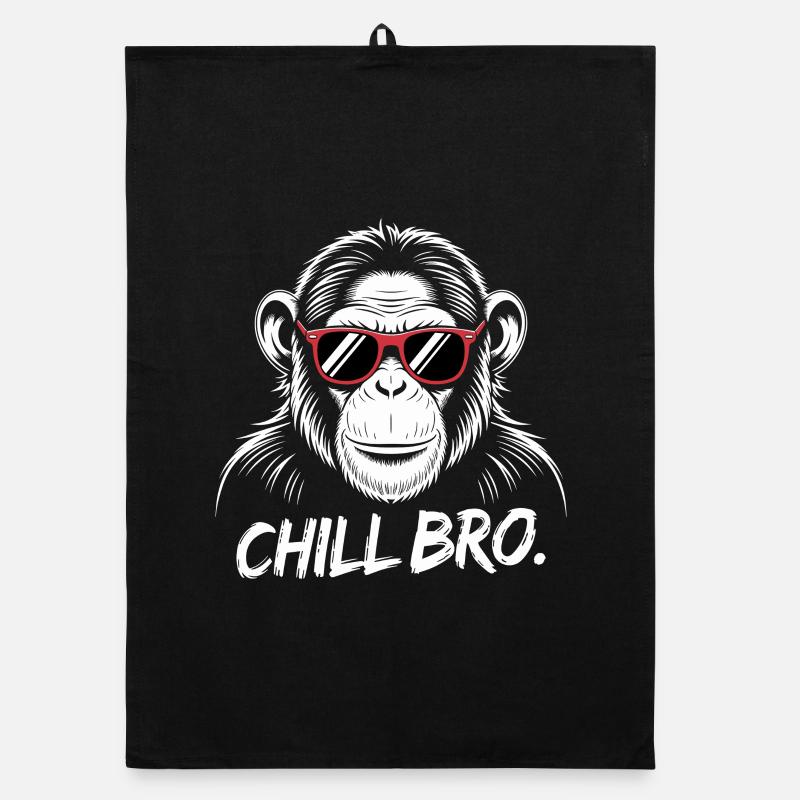 Chill Bro Monkey avec des lunettes de soleil Torchon bio