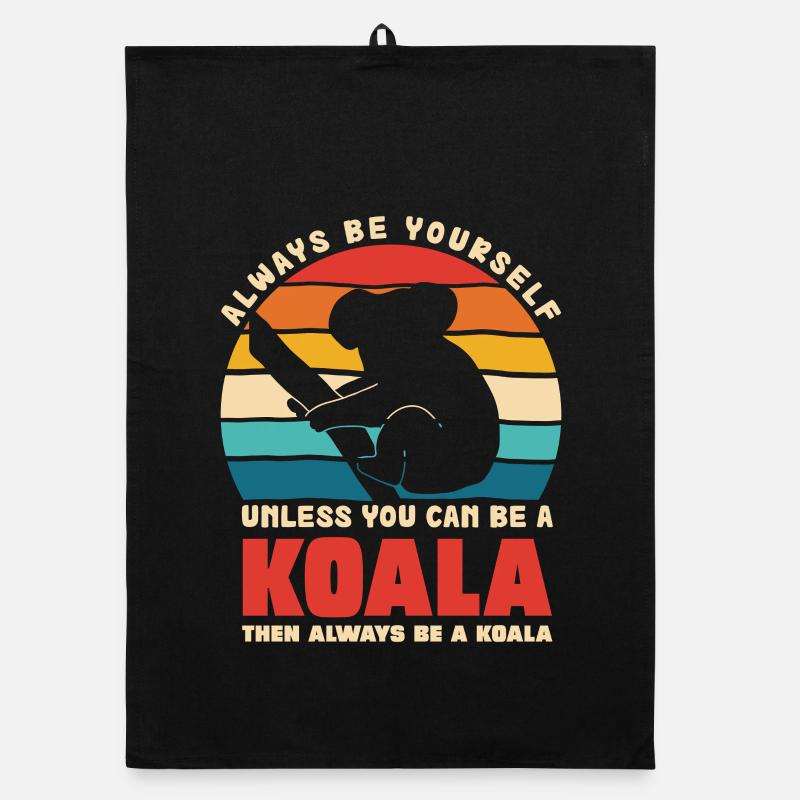 Koala Motto Retro Sunset Organic dish towel