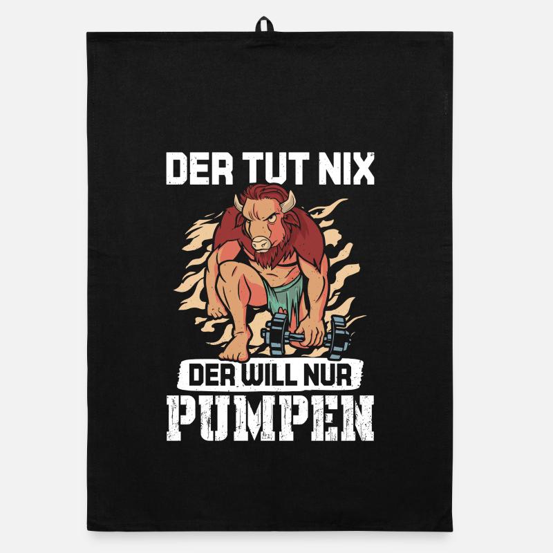 Bodybuilder DER TUT NIX DER WILL PUMPEN Lustig Organic Geschirrtuch