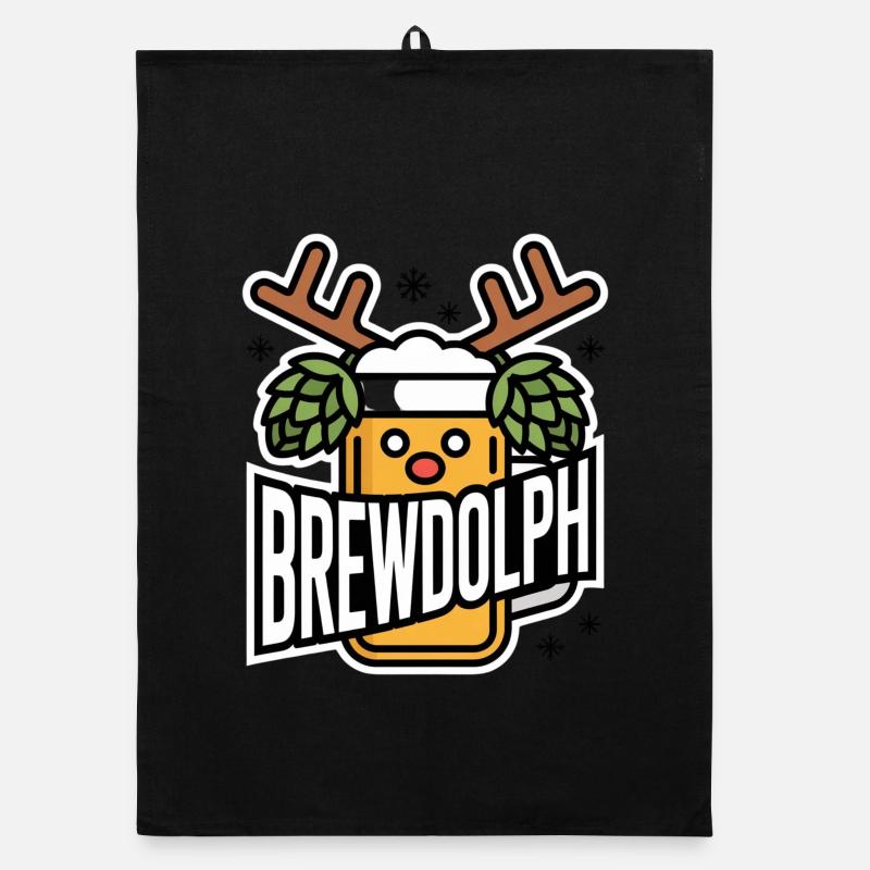 Brewdolph Rentier Bier Weihnachtswitz Organic Geschirrtuch