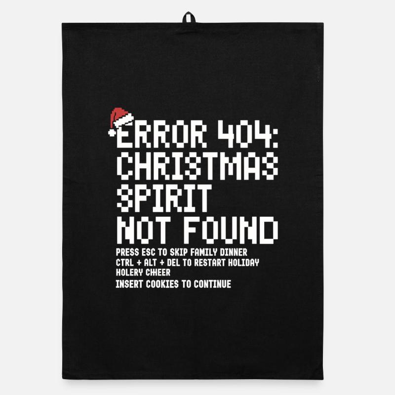Error 404 Christmas – Funny Nerd Xmas Organic dish towel