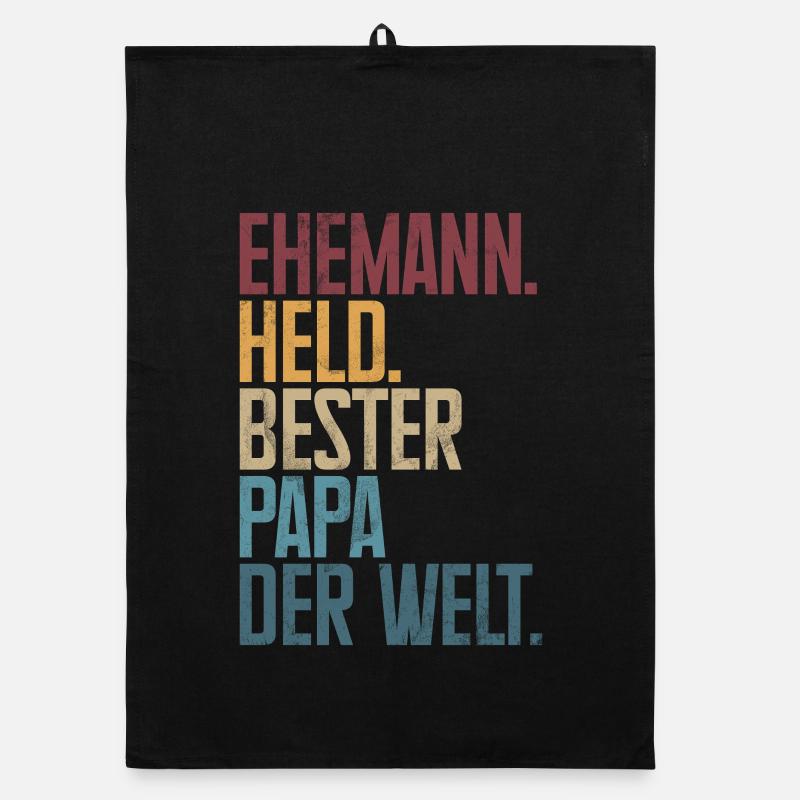 Ehemann Held Bester Papa Der Welt Retro Organic Geschirrtuch
