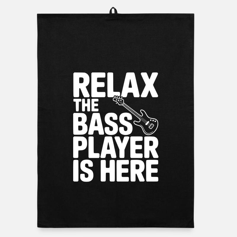 Relax the Bass Player is Here Organic dish towel