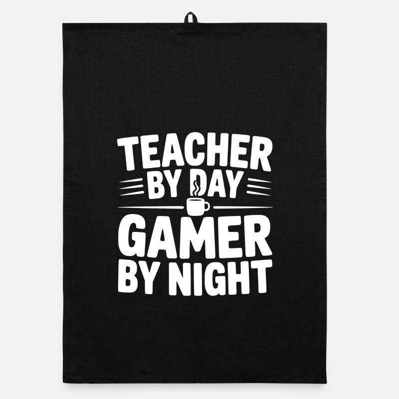 Tagsüber Lehrer, nachts Gamer Organic Geschirrtuch