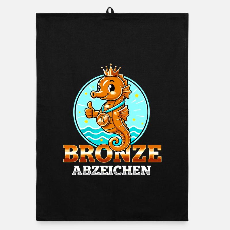 Seepferdchen Bronze Abzeichen Schwimmkurs  Organic Geschirrtuch
