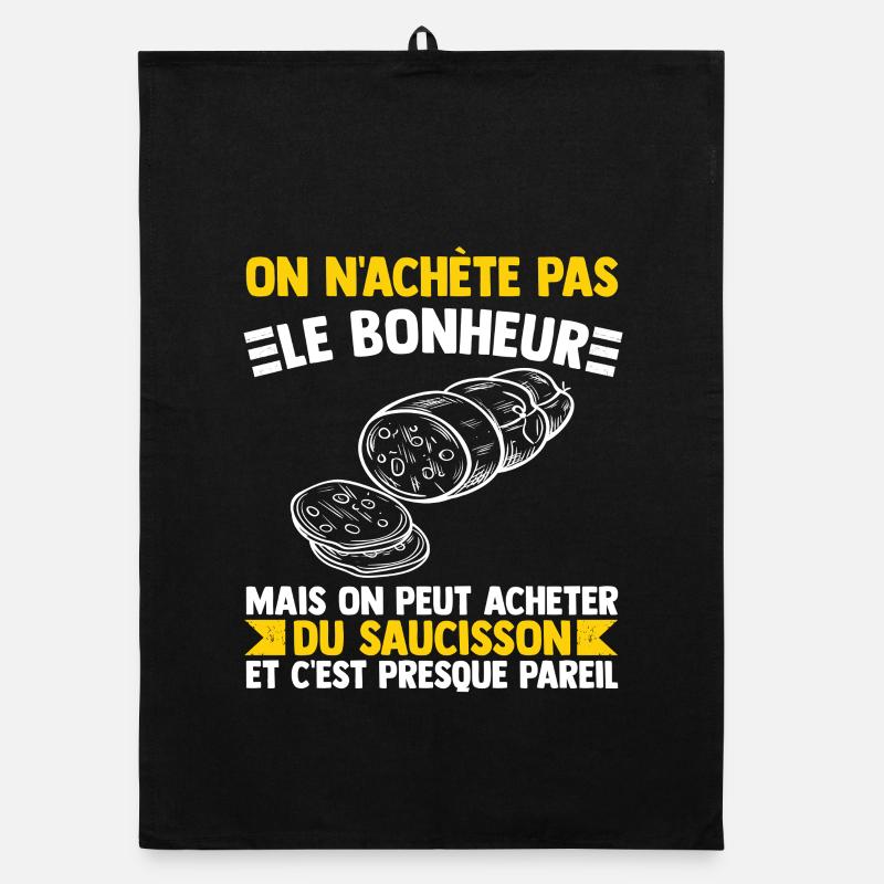 Wurst Humor Glück Geschenk Aperitif Genießer Organic Geschirrtuch