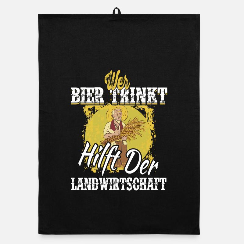 Wenn Bier Trinkt Hilft Landwirtschaft / Spruch Organic Geschirrtuch