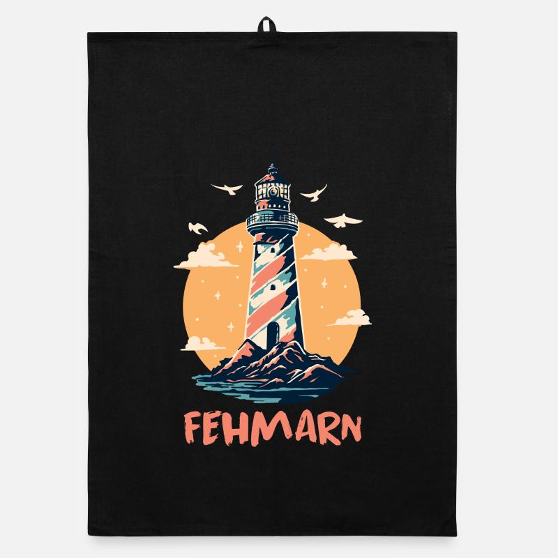 Vacances à la mer Baltique Phare de FEHMARN Fun Torchon bio