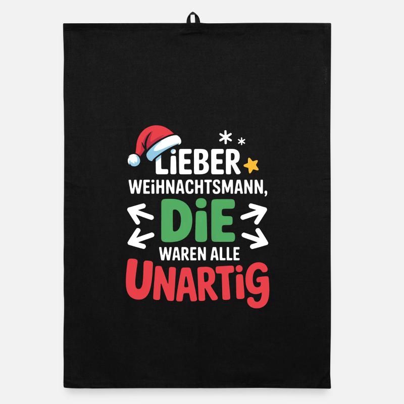 Unartig Weihnachtsmann Spruch Organic Geschirrtuch