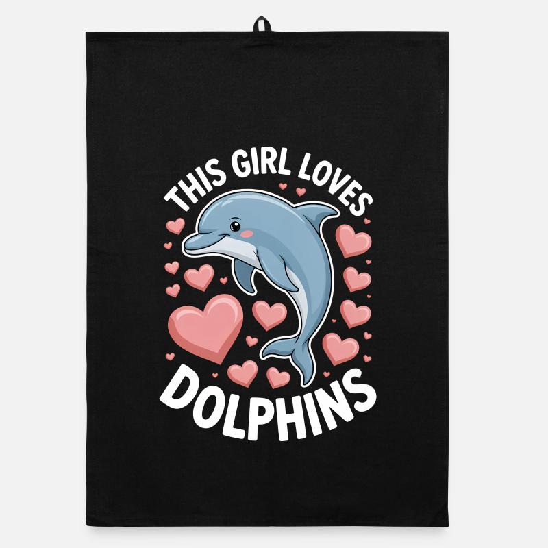 Delfin Spruch Mädchen Lustiges Delfin Geschenk Organic Geschirrtuch