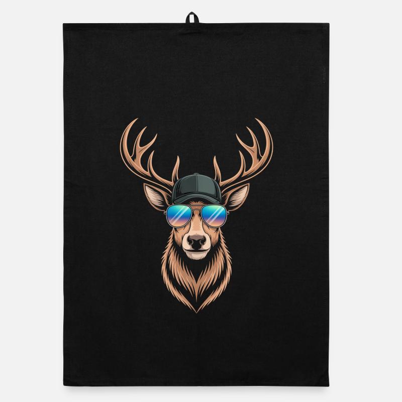 Hirsch mit Geweih  Organic Geschirrtuch