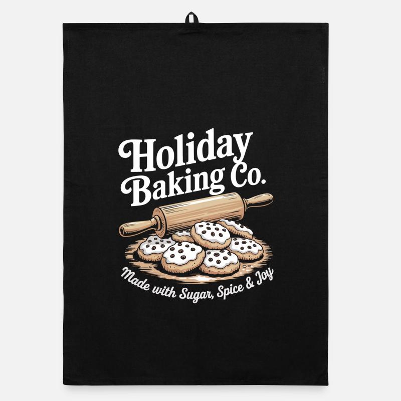 Vintage Christmas Baking Organic dish towel