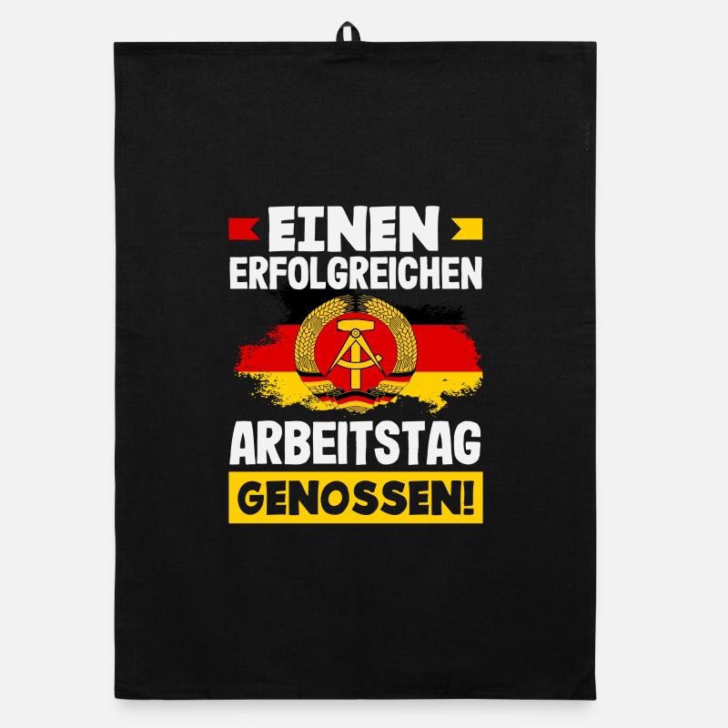 Successful working day comrades Ossi Spruch GDR Organic dish towel
