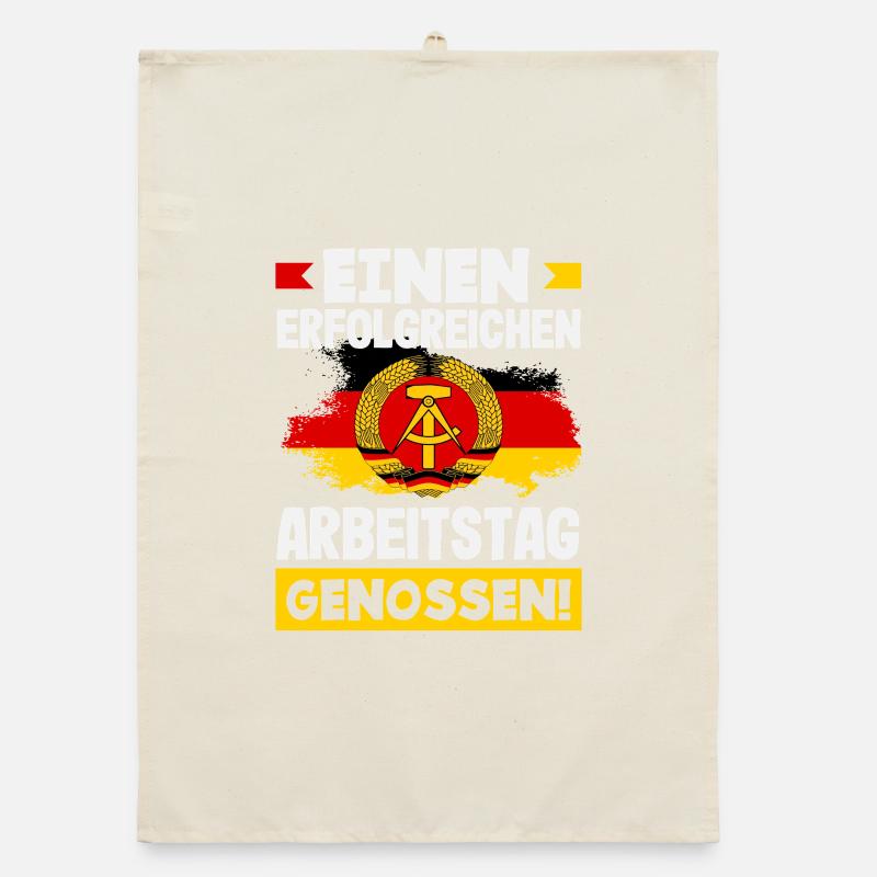Successful working day comrades Ossi Spruch GDR Organic dish towel