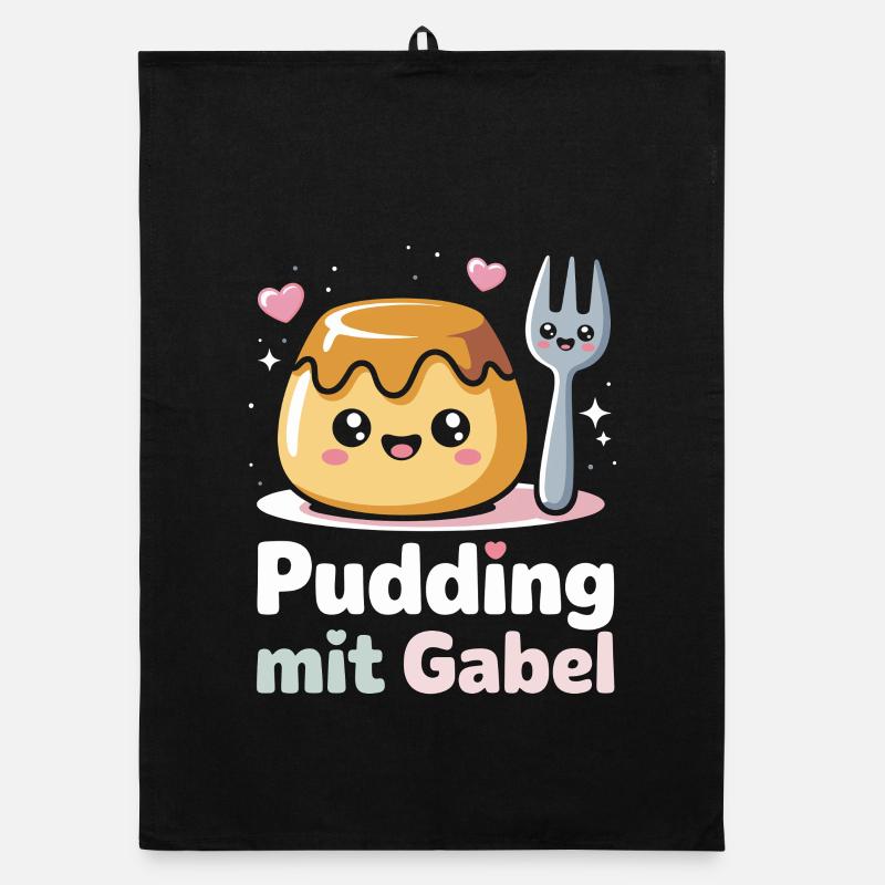 Pudding with fork Organic dish towel