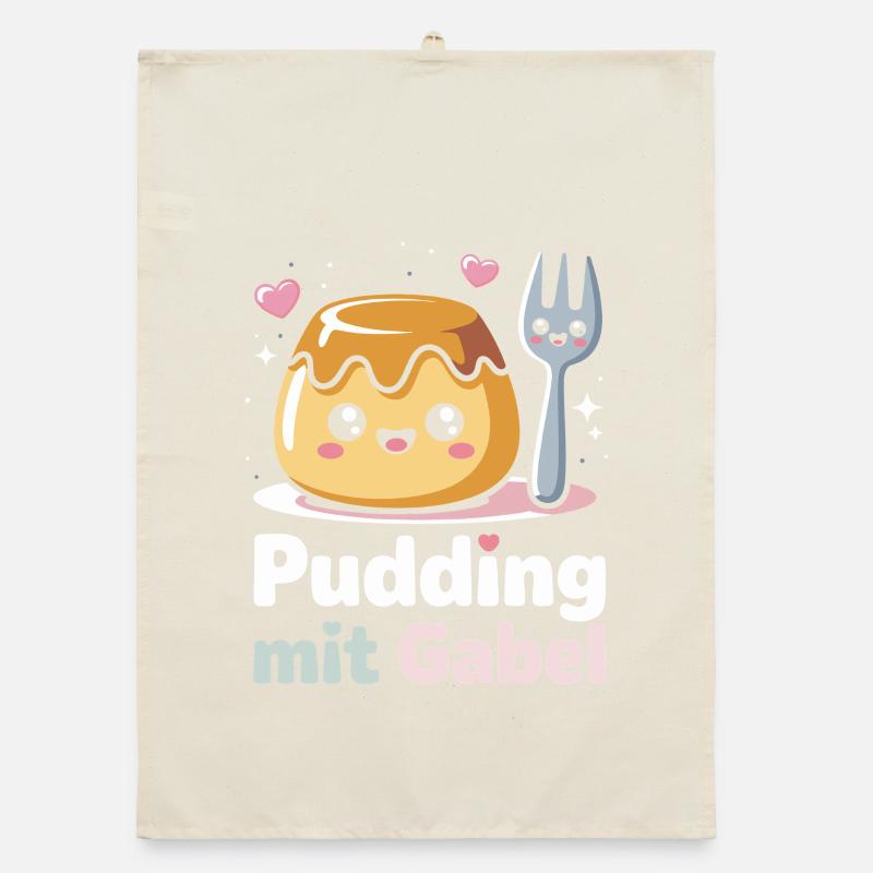 Pudding with fork Organic dish towel
