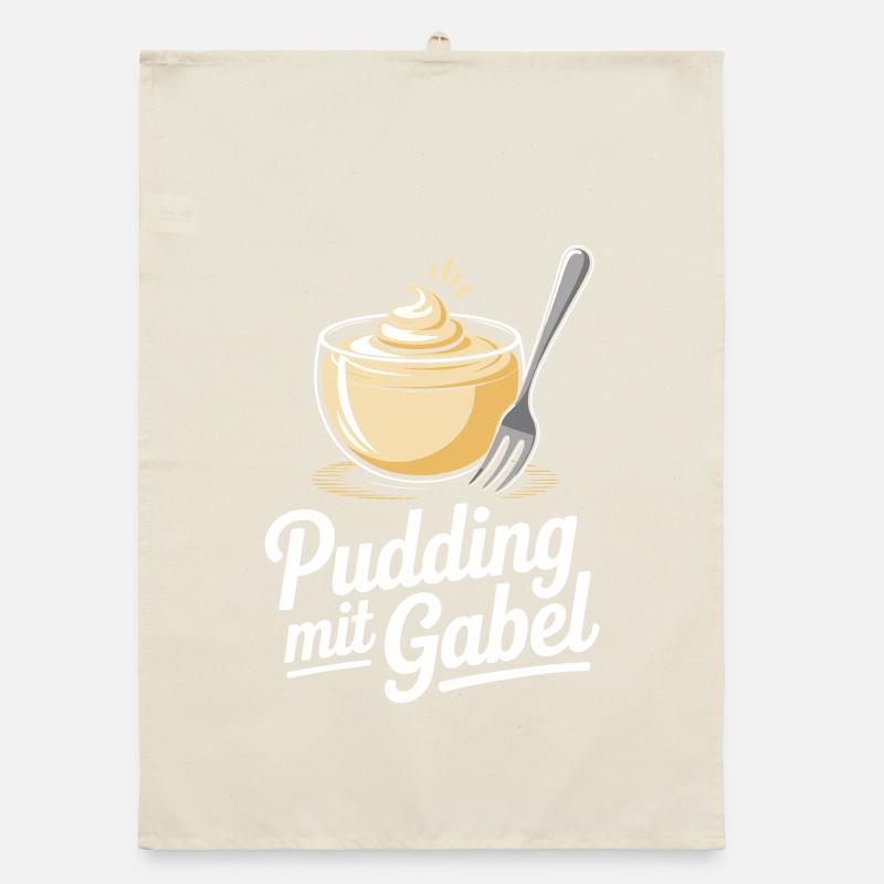 Pudding Mit Gabel Organic Geschirrtuch