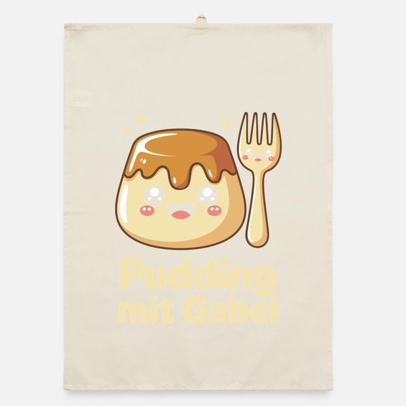 Pudding with fork Organic dish towel