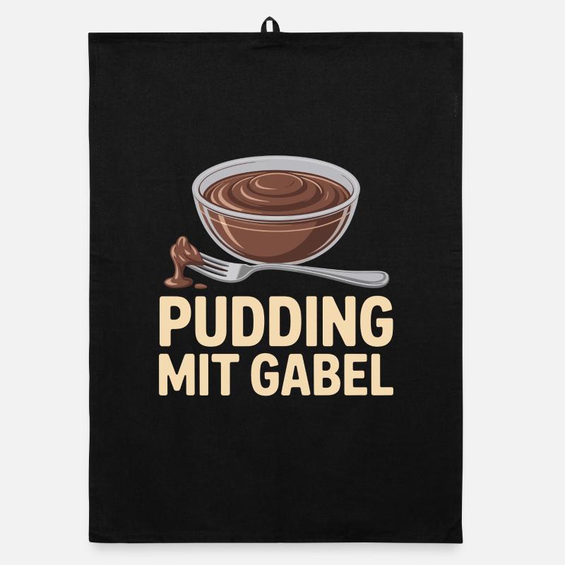 Pudding Mit Gabel Organic Geschirrtuch