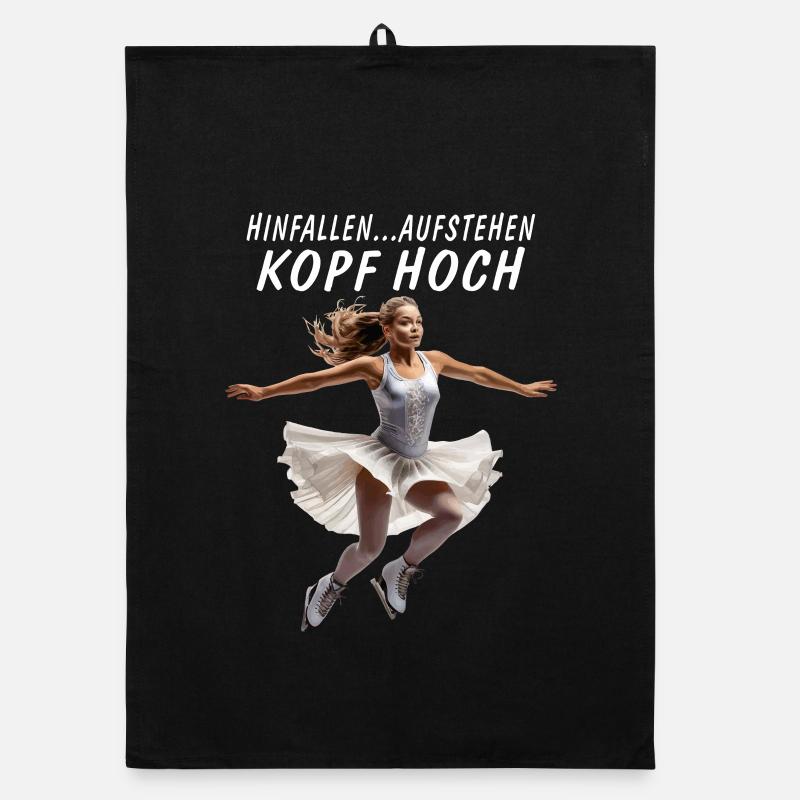 FIGURE SKATER FALL UP, GET UP Organic dish towel
