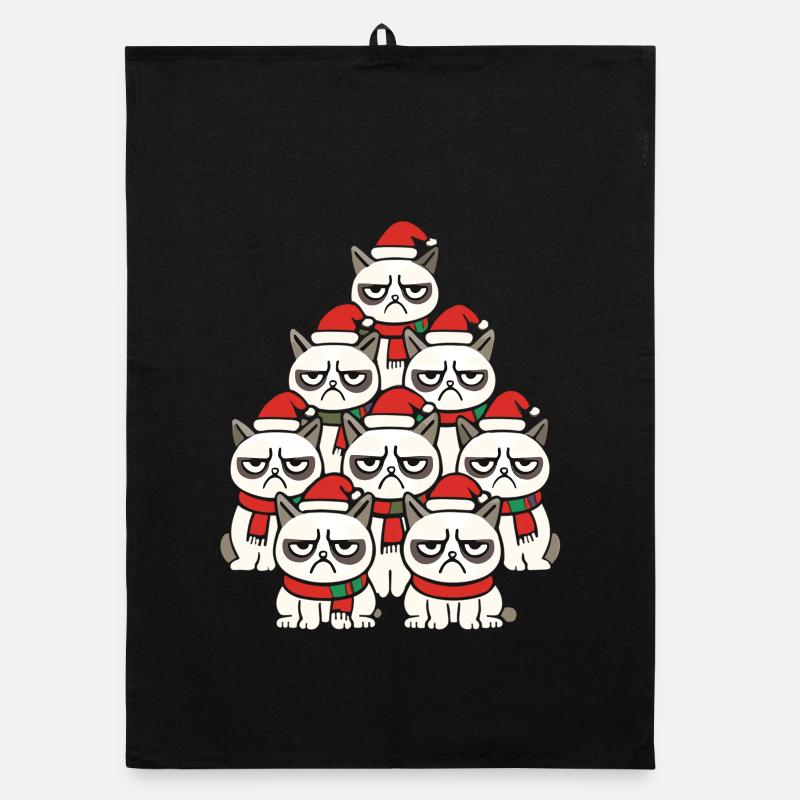  Grumpy Christmas Cats – Lustiges Katzen Organic Geschirrtuch