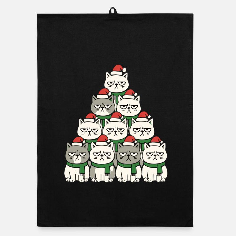  Grumpy Christmas Cats – Lustiges Katzen Organic Geschirrtuch