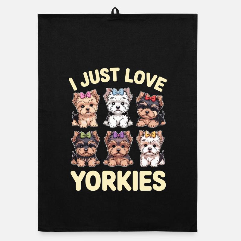 J’aime juste les chiens mignon chien illustration Torchon bio