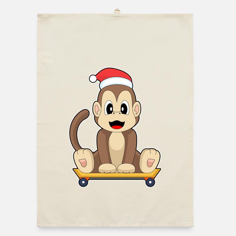 Planche à roulettes de Noël Monkey Torchon bio