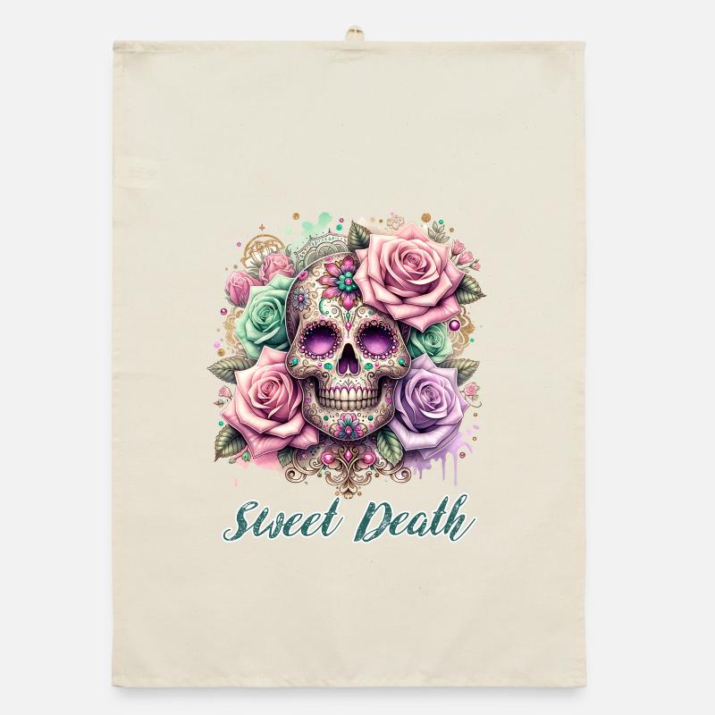 Fleurs Crâne Beauté Floraison Torchon bio