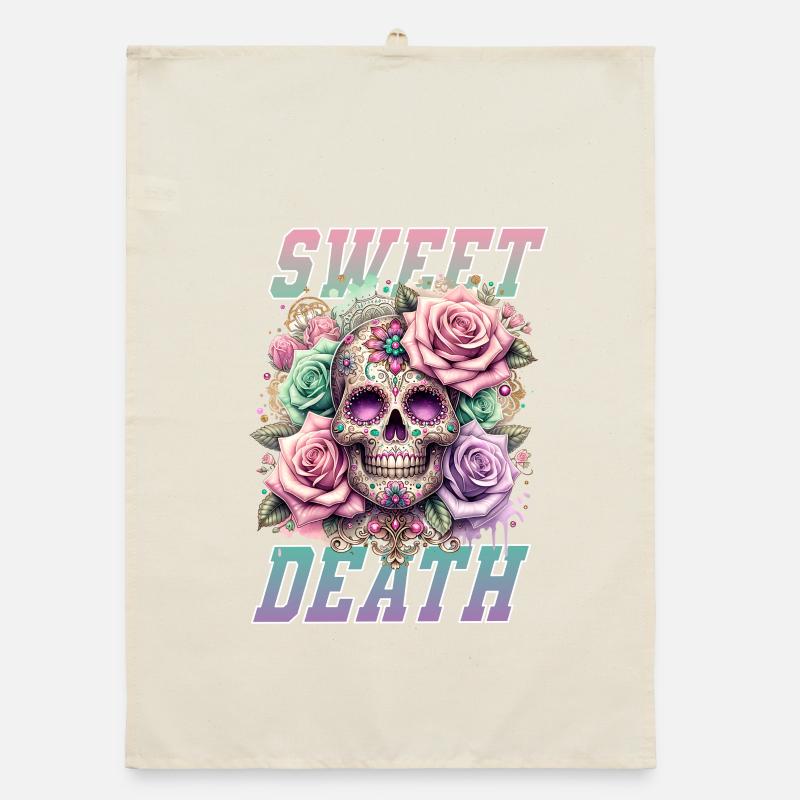 Fleurs Crâne Beauté Floraison Torchon bio