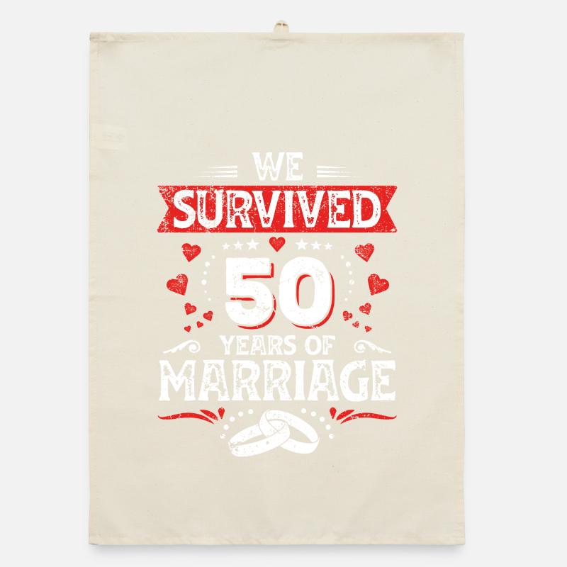 50 Hochzeit Jahrestag Ehemann Ehefrau Ehe Organic Geschirrtuch