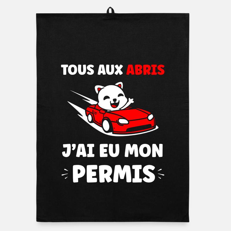 Panda en Cabrio Rouge Permis Torchon bio