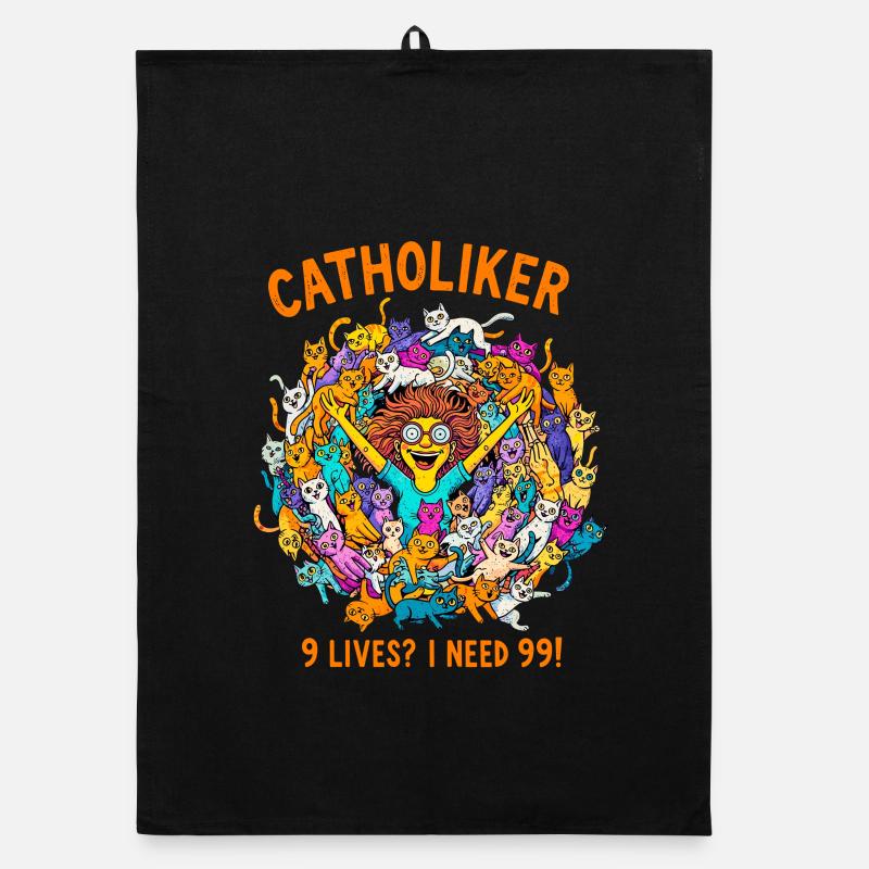 Catzoholic - Juste un chat de plus ! Torchon bio