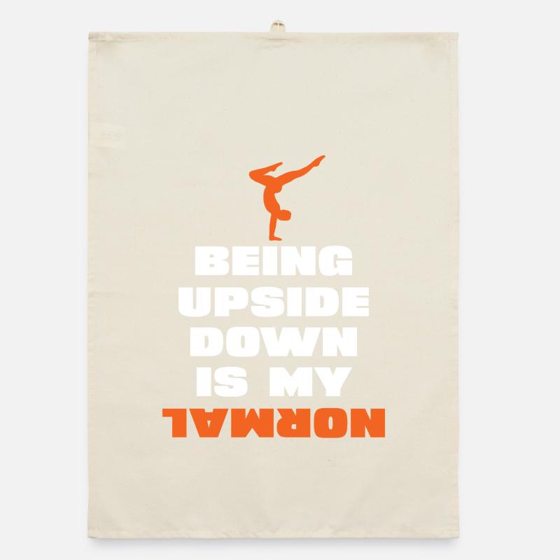 Upside down is my normal Organic dish towel