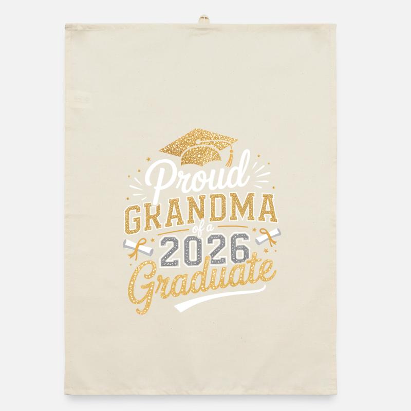 Fière grand-mère diplômée 2026 Torchon bio