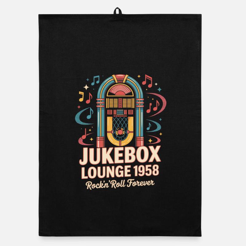 Jukebox Lounge 1958 Organic dish towel