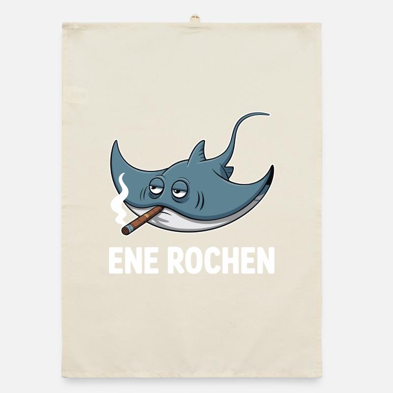 Ene Rochen Raucher Spruch Zigarette Kippe Rauchen Organic Geschirrtuch