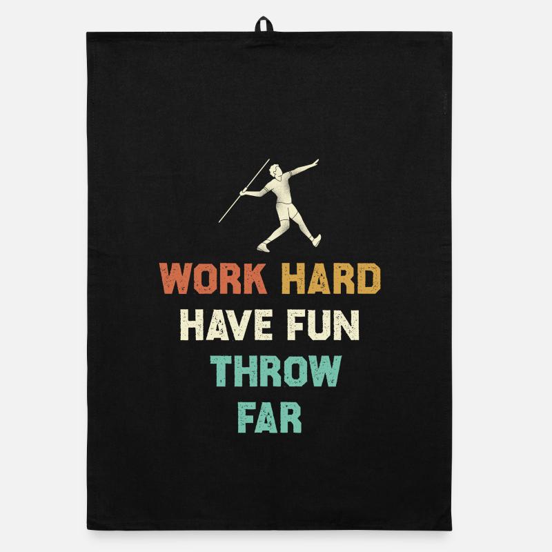 Work Hard, Throw Far Motif Torchon bio