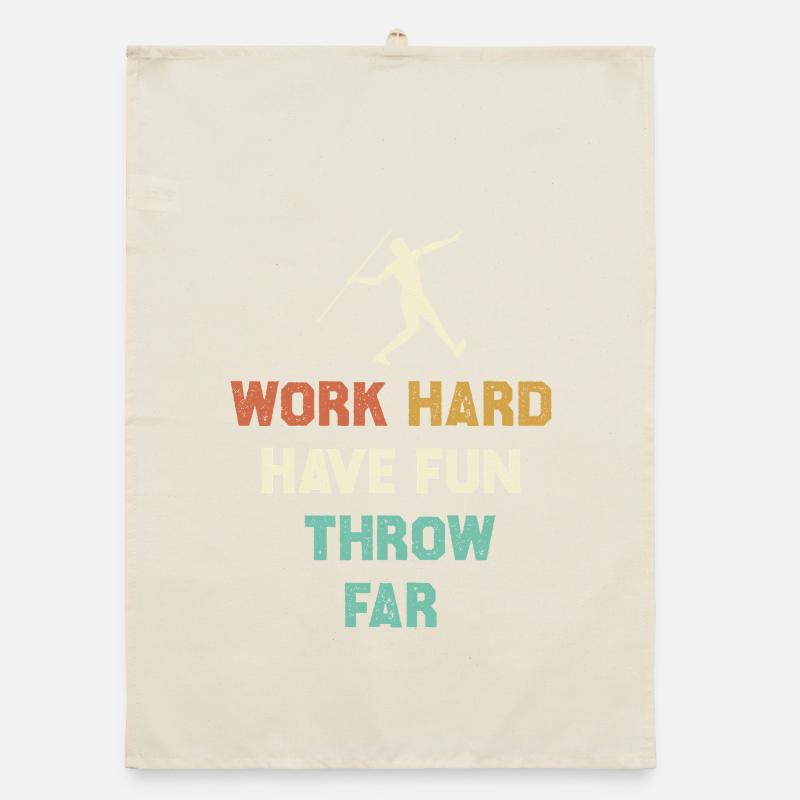 Work Hard, Throw Far Motif Torchon bio