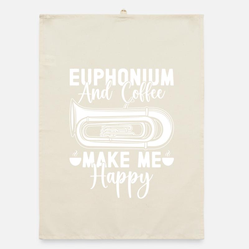 Baritone Player Coffee Make Me Happy Euphonium Organic dish towel