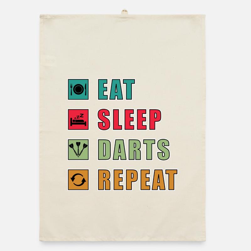 Eat Sleep Darts Repeat Organic dish towel