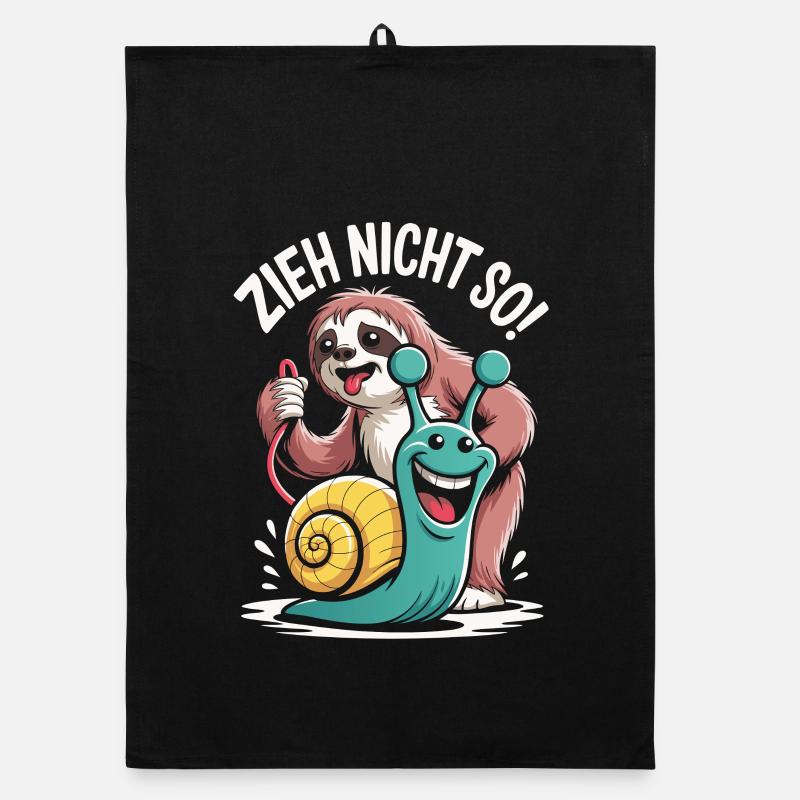 Don't Pull So Sloth Humor Organic dish towel