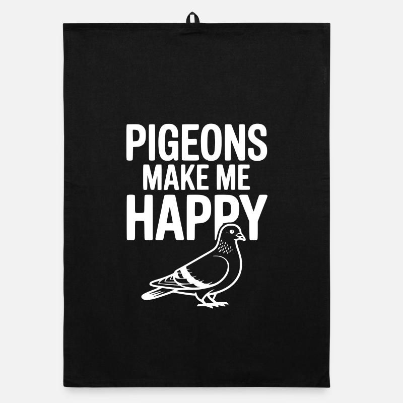 Les pigeons me rendent heureux Torchon bio