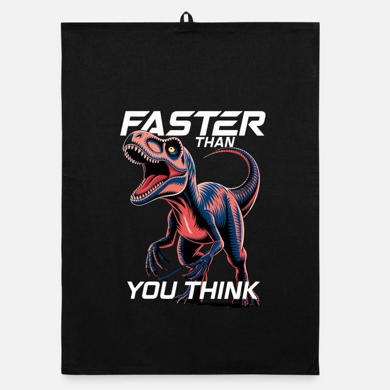 Plus rapide que vous ne le pensez Dinosaur Velociraptor Torchon bio
