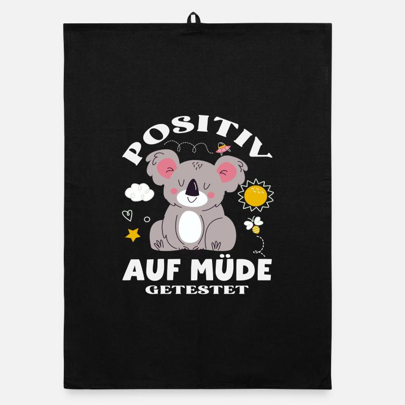 Tested Positive for Tired Koala Humor Organic dish towel