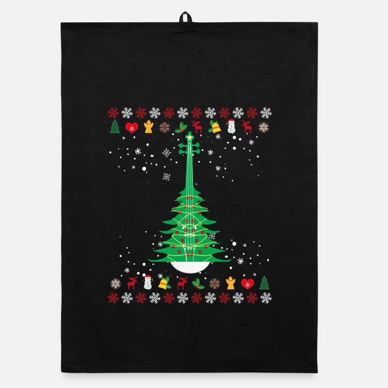 Geige Weihnachtsbaum Organic Geschirrtuch