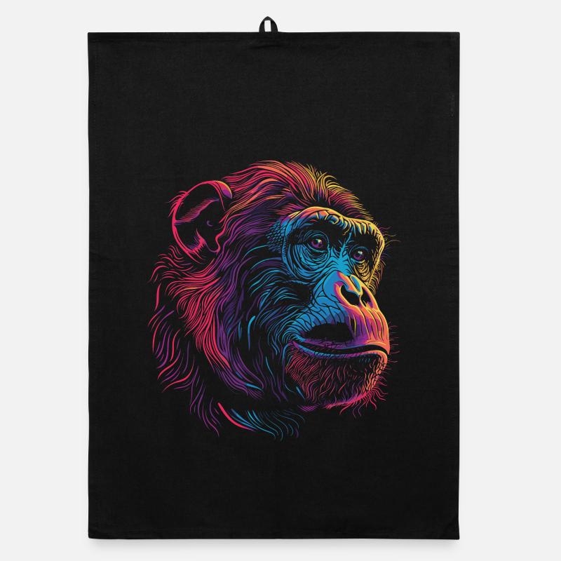 Singe Psychédélique Néon Torchon bio