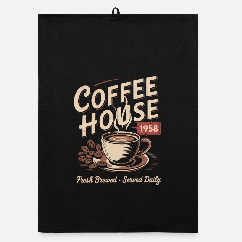 Vintage Kaffee Werbung Organic Geschirrtuch