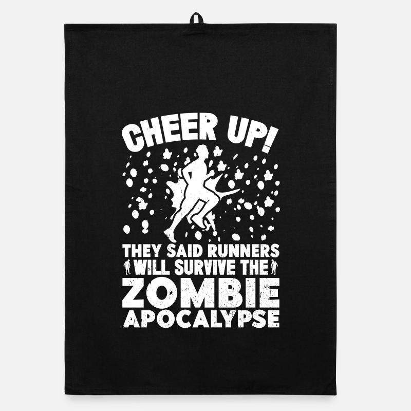 Marathon Runners Survive The Apocalypse Organic dish towel