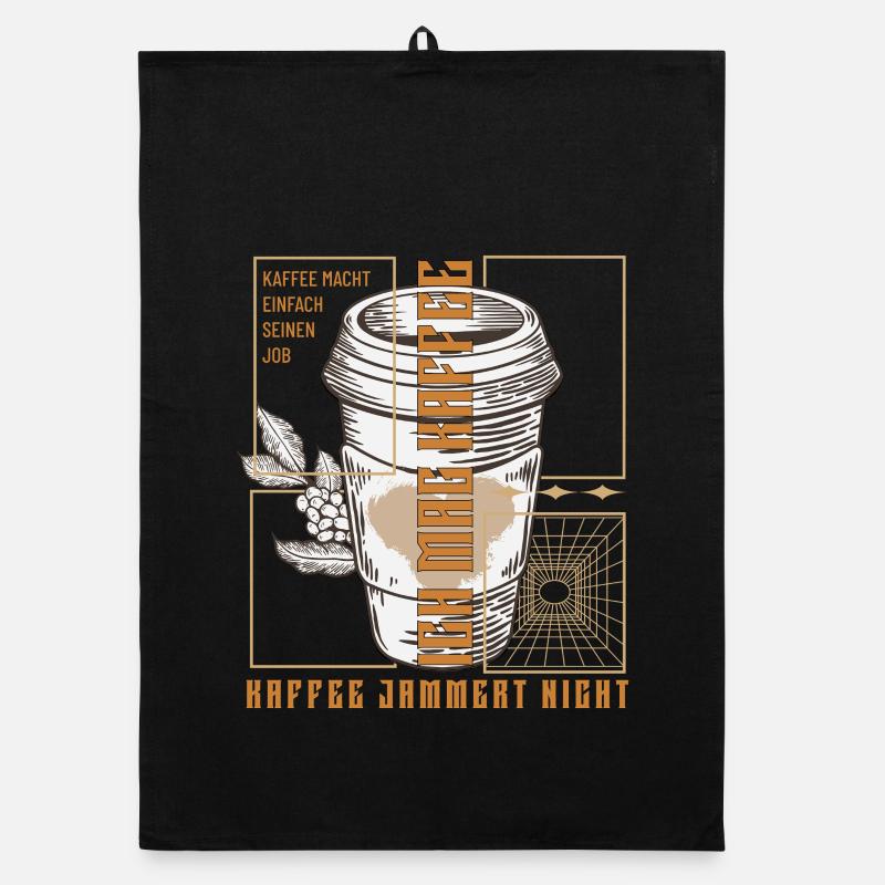 Coffee just does its job retro Organic dish towel